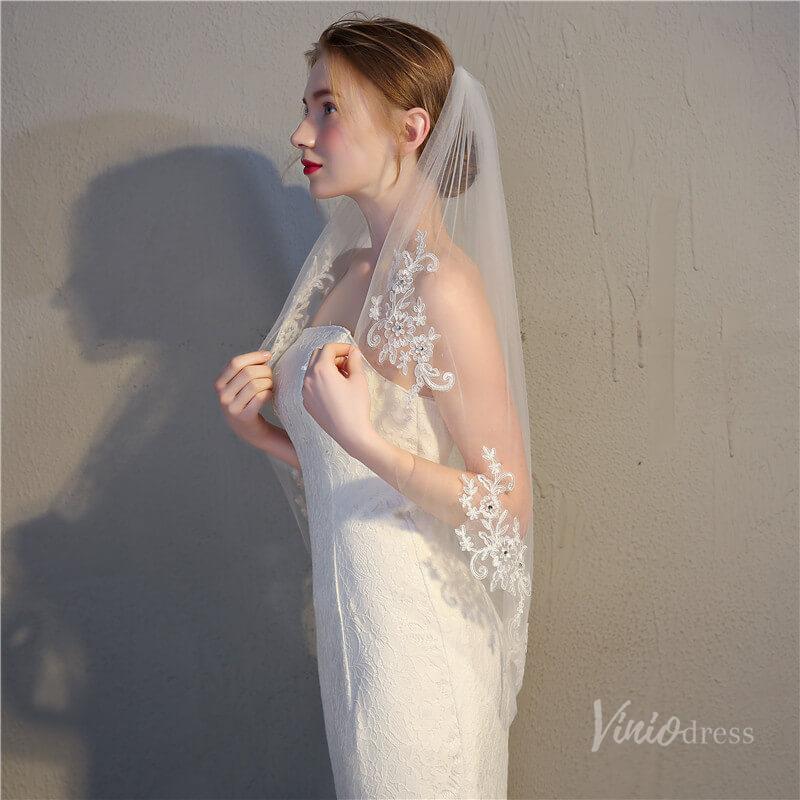 Simple 1 Tier Veil Viniodress TS17151-Bridal Veil 2025 -Viniodress-Ivory-