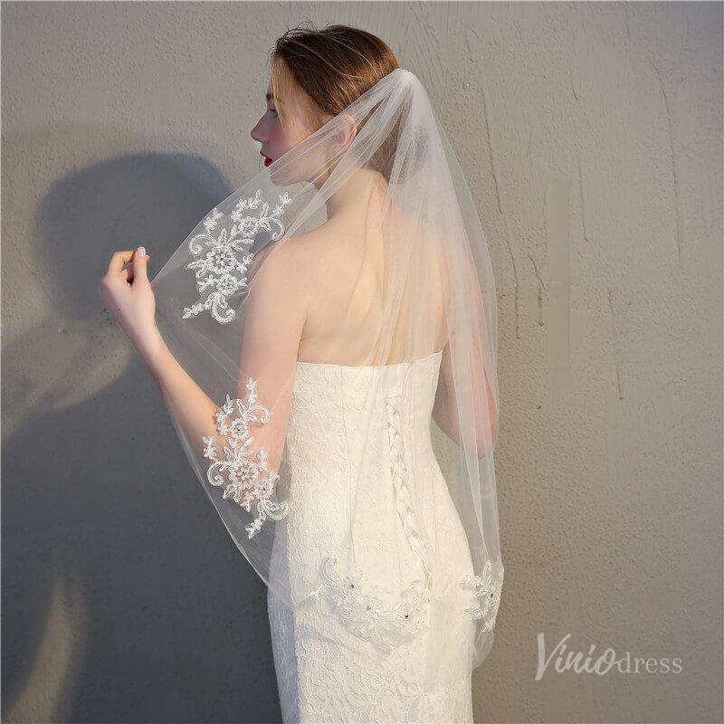 Simple 1 Tier Veil Viniodress TS17151-Bridal Veil 2025 -Viniodress-Ivory-