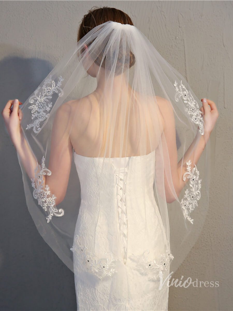 Simple 1 Tier Veil Viniodress TS17151-Bridal Veil 2025 -Viniodress-Ivory-