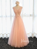 Simple A Line Cheap Formal Dresses Floral Bodice FD1344-formal dresses-Viniodress-Blush Pink-Custom Size-Viniodress