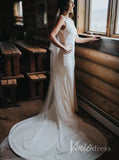 Simple Classic Satin Mermaid Wedding Dresses Country Wedding VW1084-wedding dresses-Viniodress-Ivory-Custom Size-Viniodress