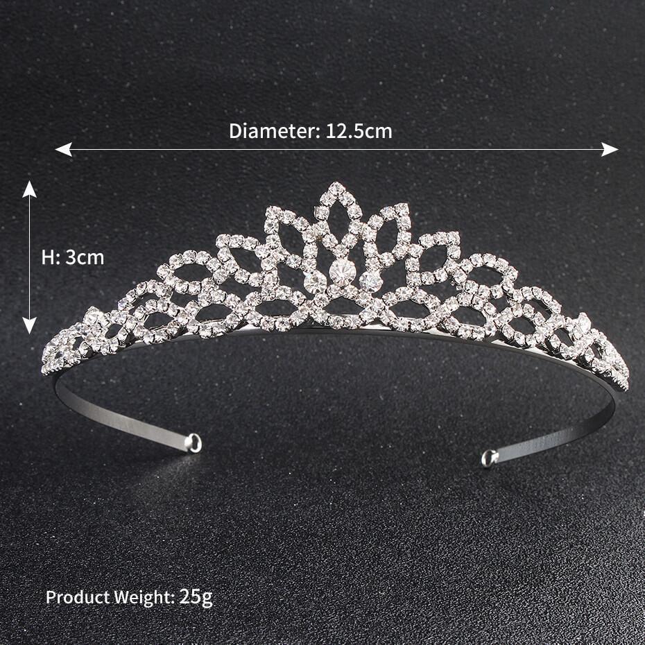 Simple Crystal Tiaras AC1253-Headpieces-Viniodress-Silver-Viniodress