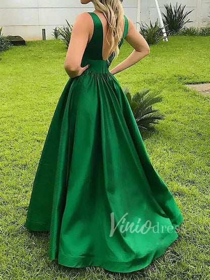 Simple Emerald Green Military Ball Gown Formal Dresses FD1552-prom dresses 2025 -Viniodress-Emerald Green-Custom Size-