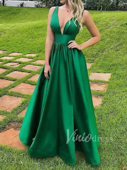 Simple Emerald Green Military Ball Gown Formal Dresses FD1552-prom dresses 2025 -Viniodress-Emerald Green-Custom Size-