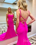 Simple Fuchsia Mermaid Prom Dress Lace Up Formal Dress FD2852-prom dresses-Viniodress-Viniodress