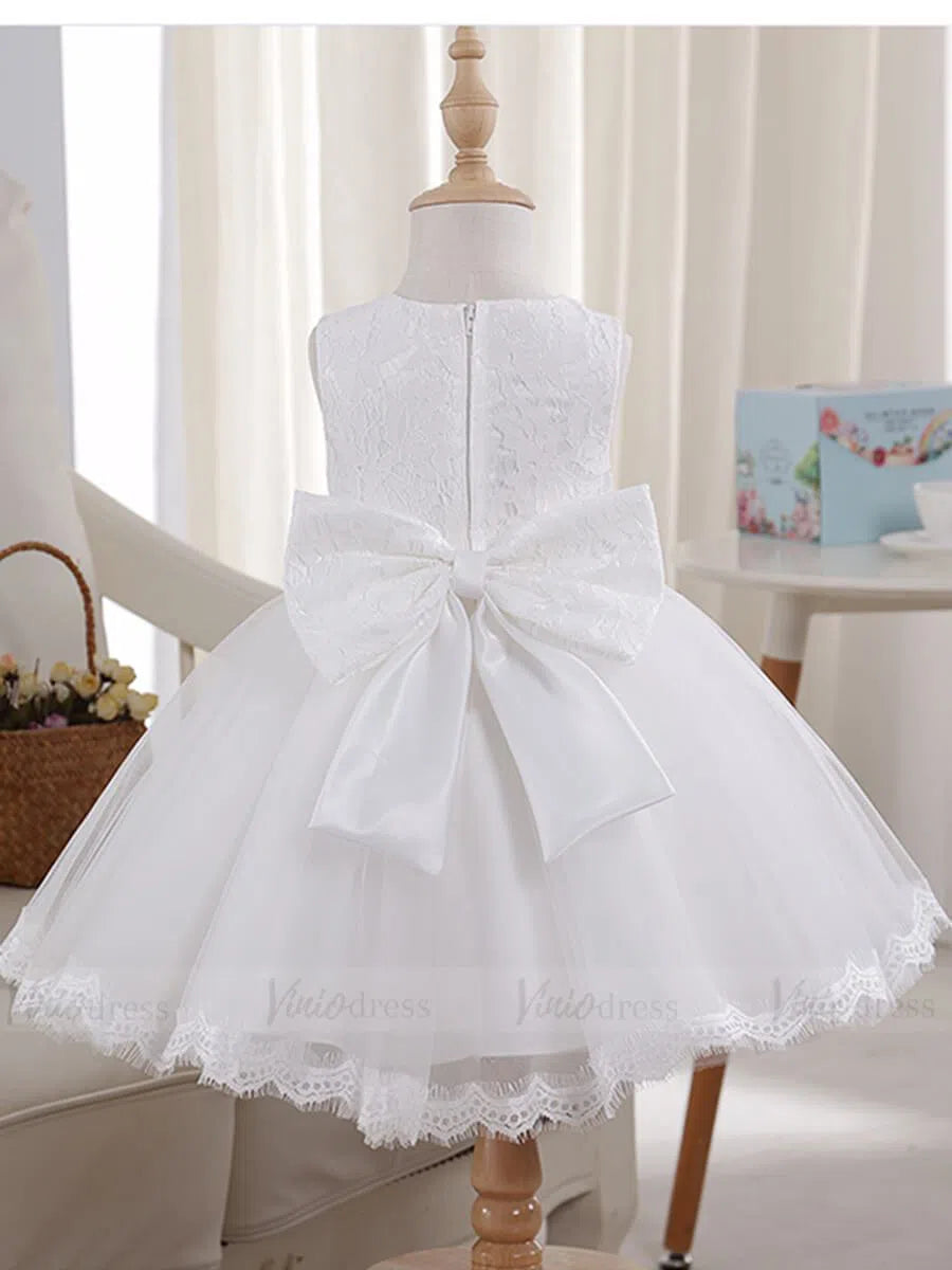 Simple Pink Lace Flower Girl Dresses for Wedding GL1036-flower girl dresses 2025 -Viniodress-Pink-Custom Size-