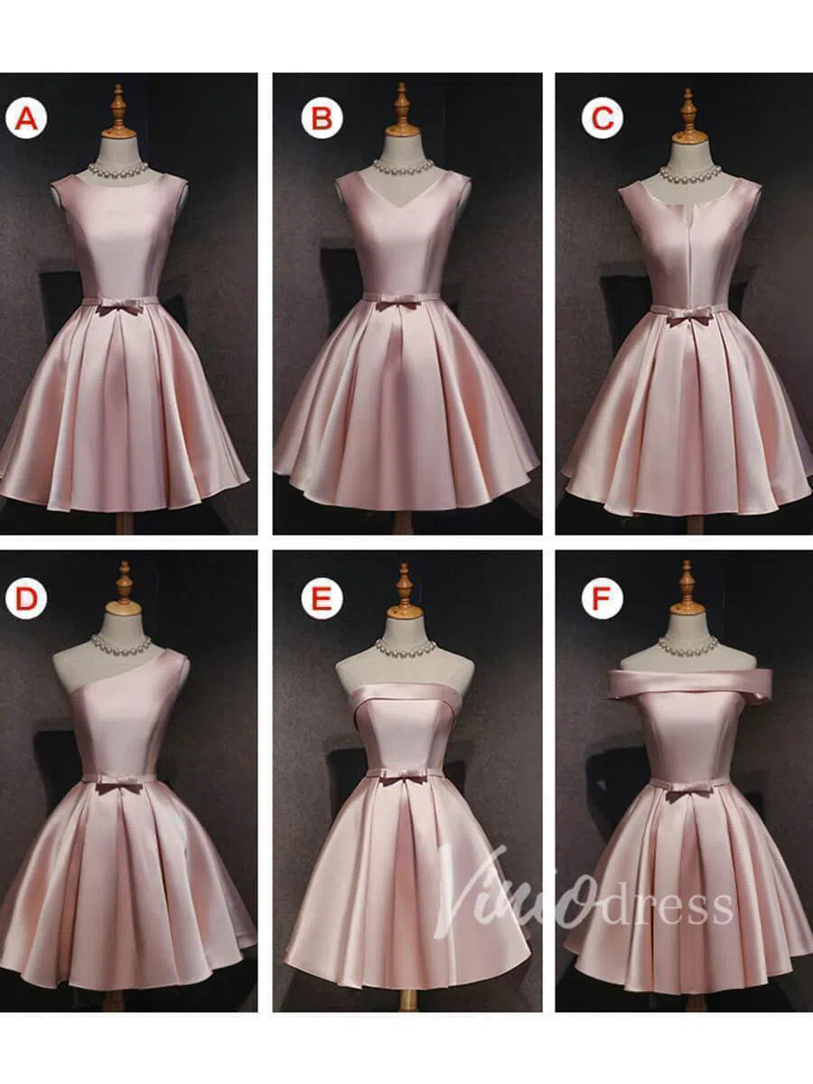 Simple Satin Homecoming Dresses with Pockets SD1235-Homecoming Dresses 2025 -Viniodress-Blush Pink-Add cart note or contact us-Custom Size