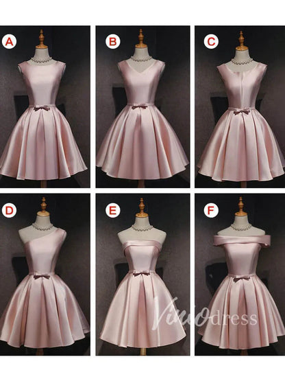 Simple Satin Homecoming Dresses with Pockets SD1235-Homecoming Dresses 2025 -Viniodress-Blush Pink-Add cart note or contact us-Custom Size