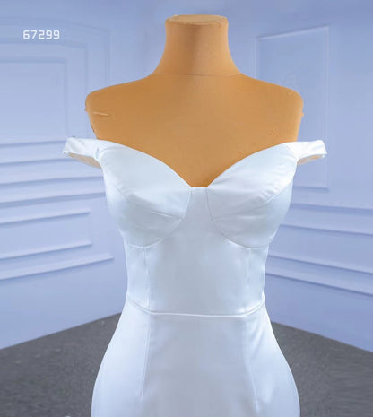 Simple Satin Mermaid Wedding Dresses Off the Shoulder 67299-wedding dresses 2025 -Viniodress-Ivory-Custom Size-