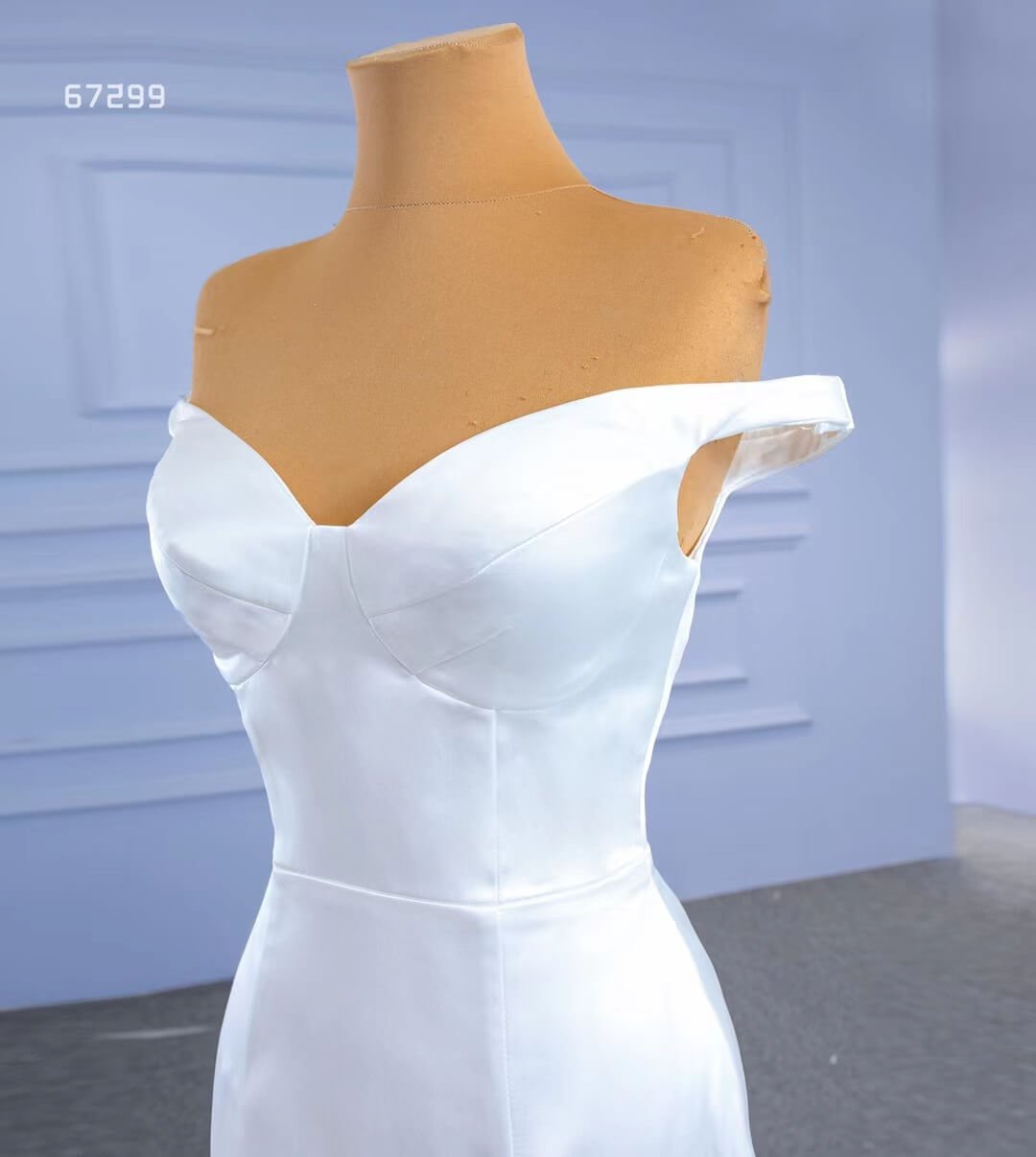 Simple Satin Mermaid Wedding Dresses Off the Shoulder 67299-wedding dresses 2025 -Viniodress-Ivory-Custom Size-