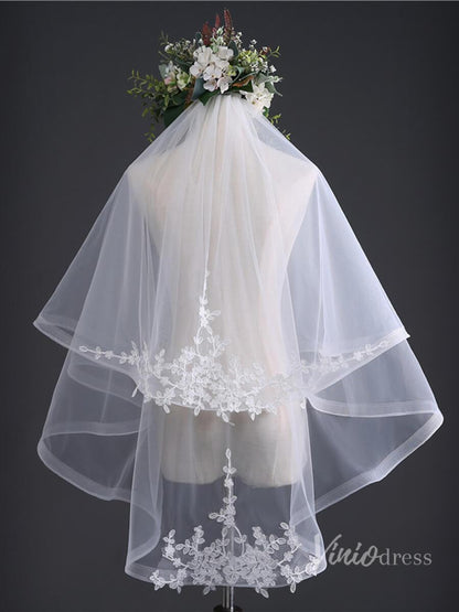 Simple Tulle Short Blusher Veil Viniodress TS17105-Bridal Veil 2025 -Viniodress-Ivory-