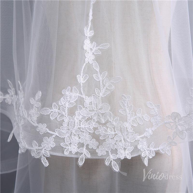 Simple Tulle Short Blusher Veil Viniodress TS17105-Veils-Viniodress-Ivory-Viniodress