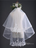 Simple Tulle Short Blusher Veil Viniodress TS17105-Veils-Viniodress-Ivory-Viniodress