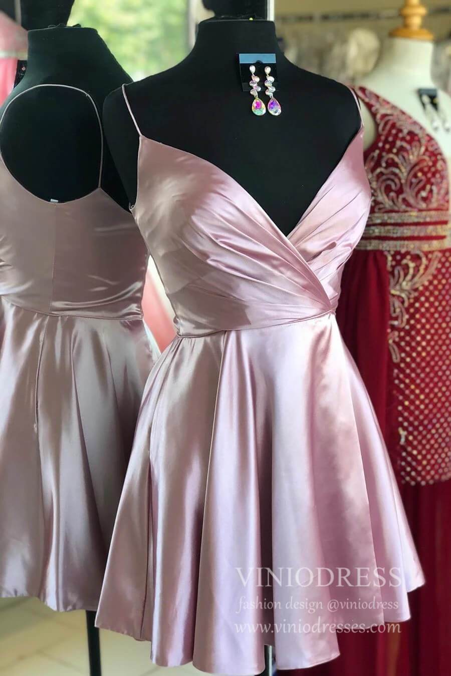 Simple Yellow Spaghetti Strap Homecoming Dresses with Pockets SD1282-Homecoming Dresses 2025 -Viniodress-Yellow-Custom Size-