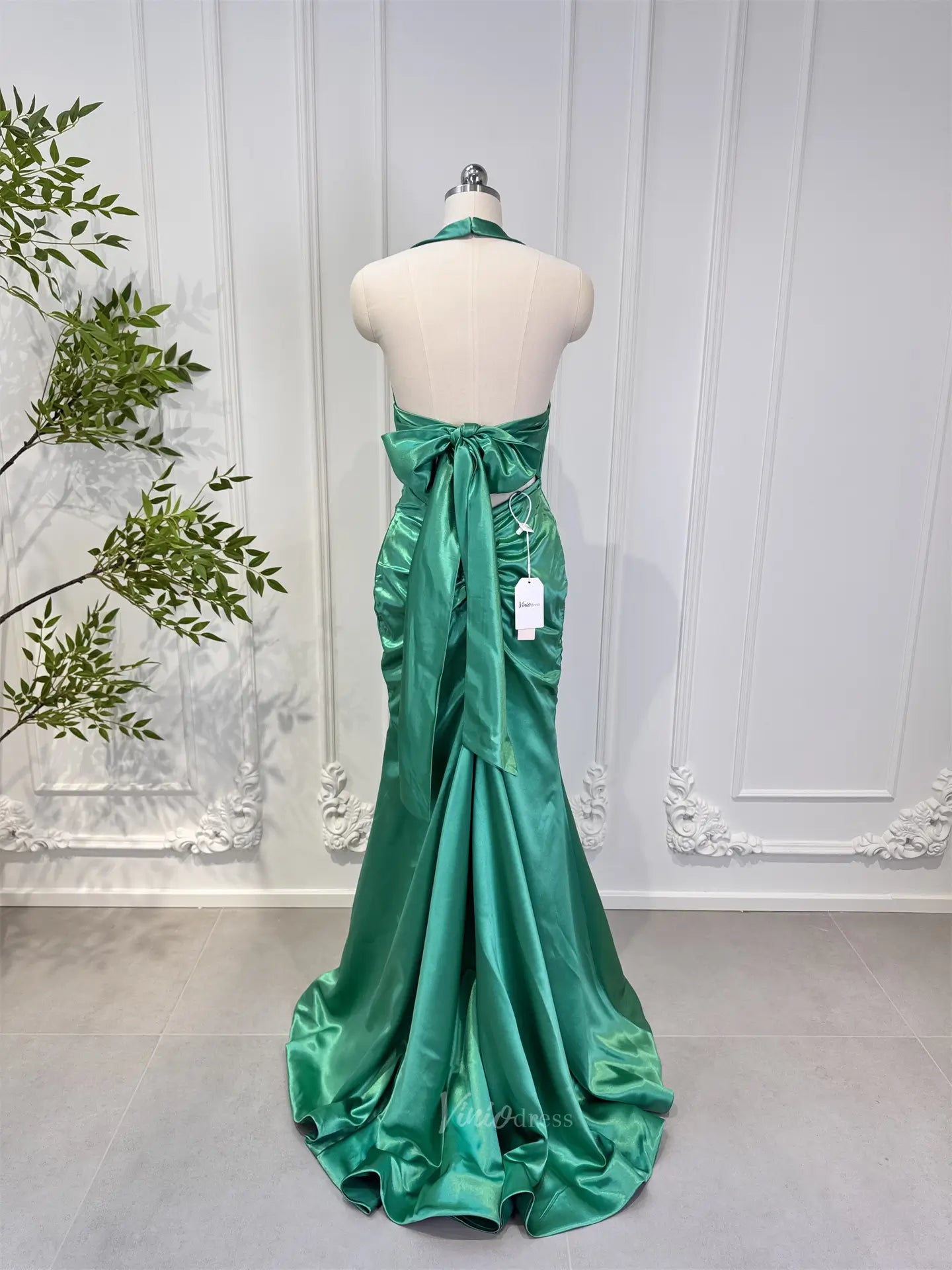 Prom Dresses 2025-to impress Size 4 Green Mermaid Prom Dresses with Bow CL015-plus size wedding dresses Viniodress-Green-US 4-