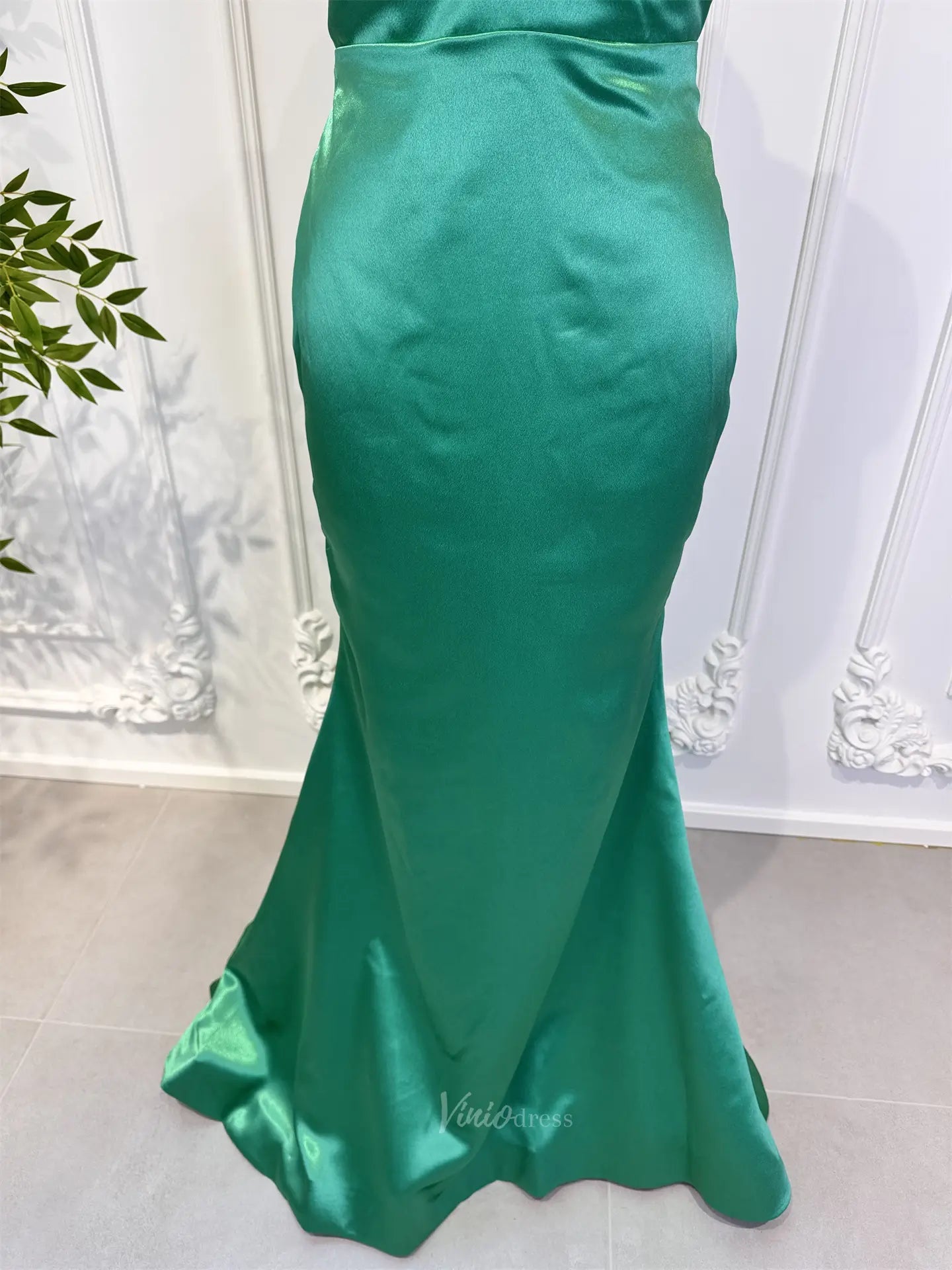 Prom Dresses 2025-to impress Size 4 Green Mermaid Prom Dresses with Bow CL015-plus size wedding dresses Viniodress-Green-US 4-