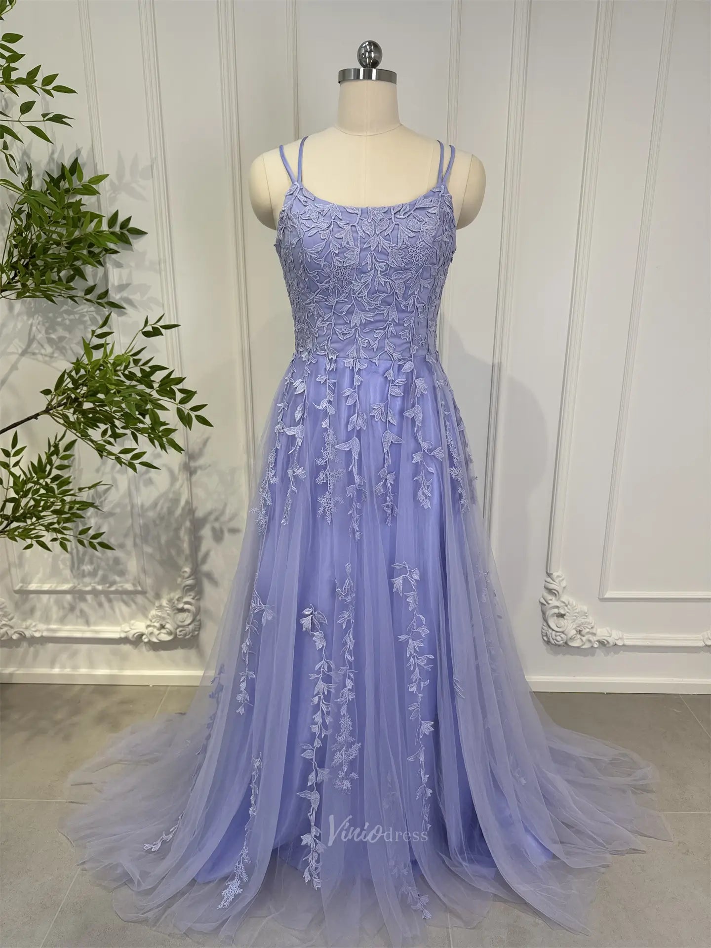 Prom Dresses 2025-to impress Size 8 Lavender Lace Prom Dresses Long, Lace-up Back CL017-plus size wedding dresses Viniodress-Lavender-US8-