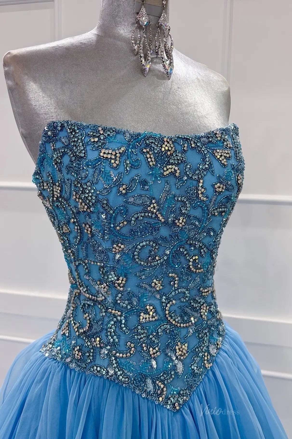 PG027 Organza-Pageant Dress 2026-Viniodress-Sky Blue-Custom Size – Add Measurements in Cart-