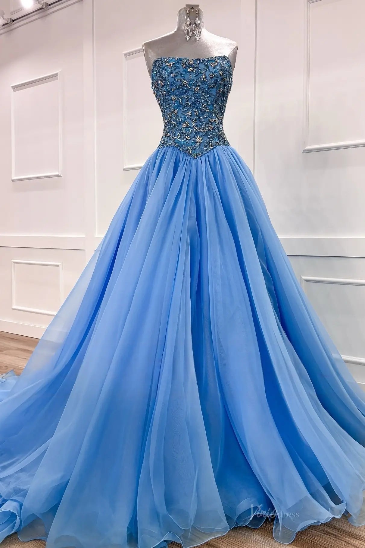 PG027 Organza-Pageant Dress 2026-Viniodress-Sky Blue-Custom Size – Add Measurements in Cart-