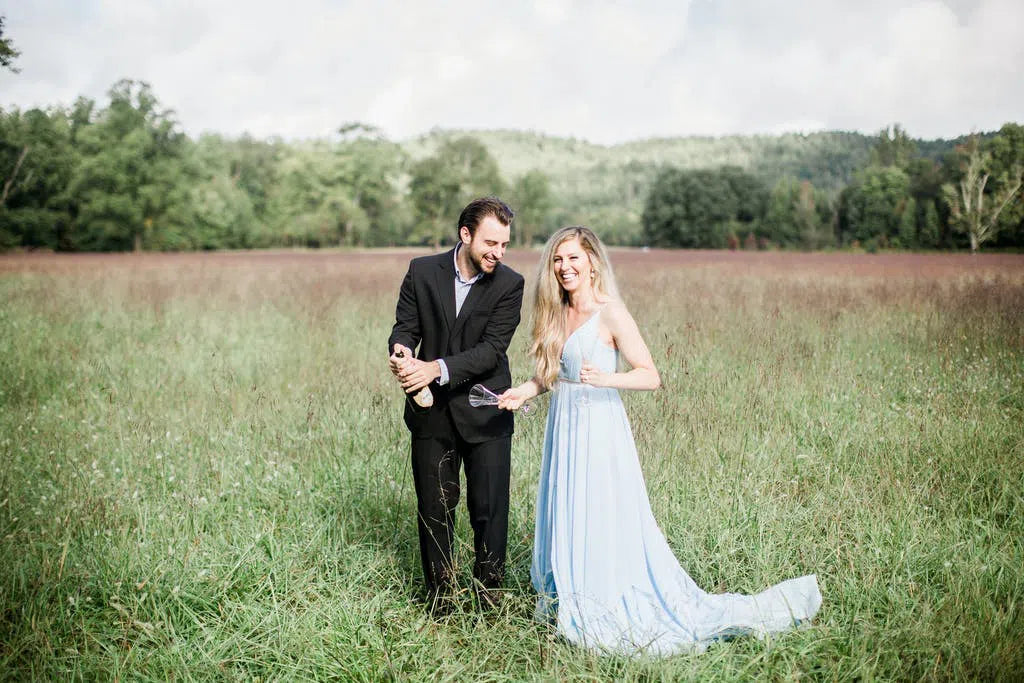 Sky Blue Chiffon Wedding Dresses for Wedding Photography VW1052-wedding dresses 2025 -Viniodress-Light Blue-Custom Size-