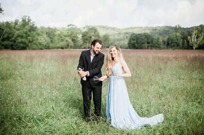 Sky Blue Chiffon Wedding Dresses for Wedding Photography VW1052-wedding dresses 2025 -Viniodress-Light Blue-Custom Size-