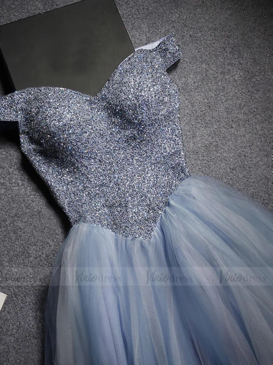 Prom Dress 2025 Slate Blue Beaded Long Prom Dresses Online FD1488-unique prom dresses-Slate Blue-Custom Size-Viniodress