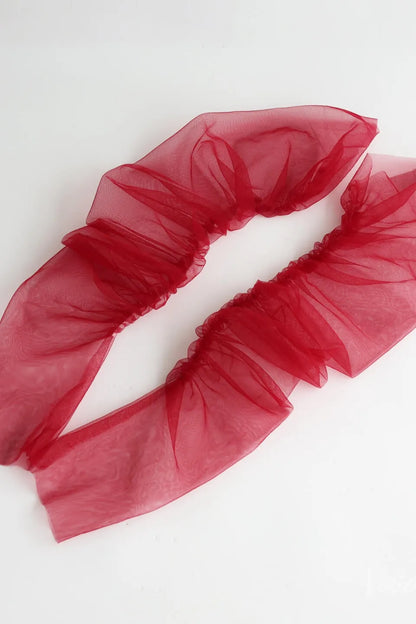 Soft Ruched Tulle Bridal Sleeves – Sheer Long Gloves for a Modern Wedding Look WG108-Bridal Gloves 2026-Viniodress-Ivory-