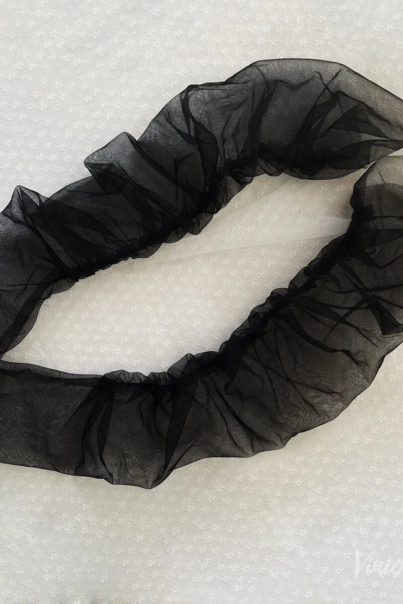 Soft Ruched Tulle Bridal Sleeves – Sheer Long Gloves for a Modern Wedding Look WG108-Bridal Gloves 2026-Viniodress-Ivory-