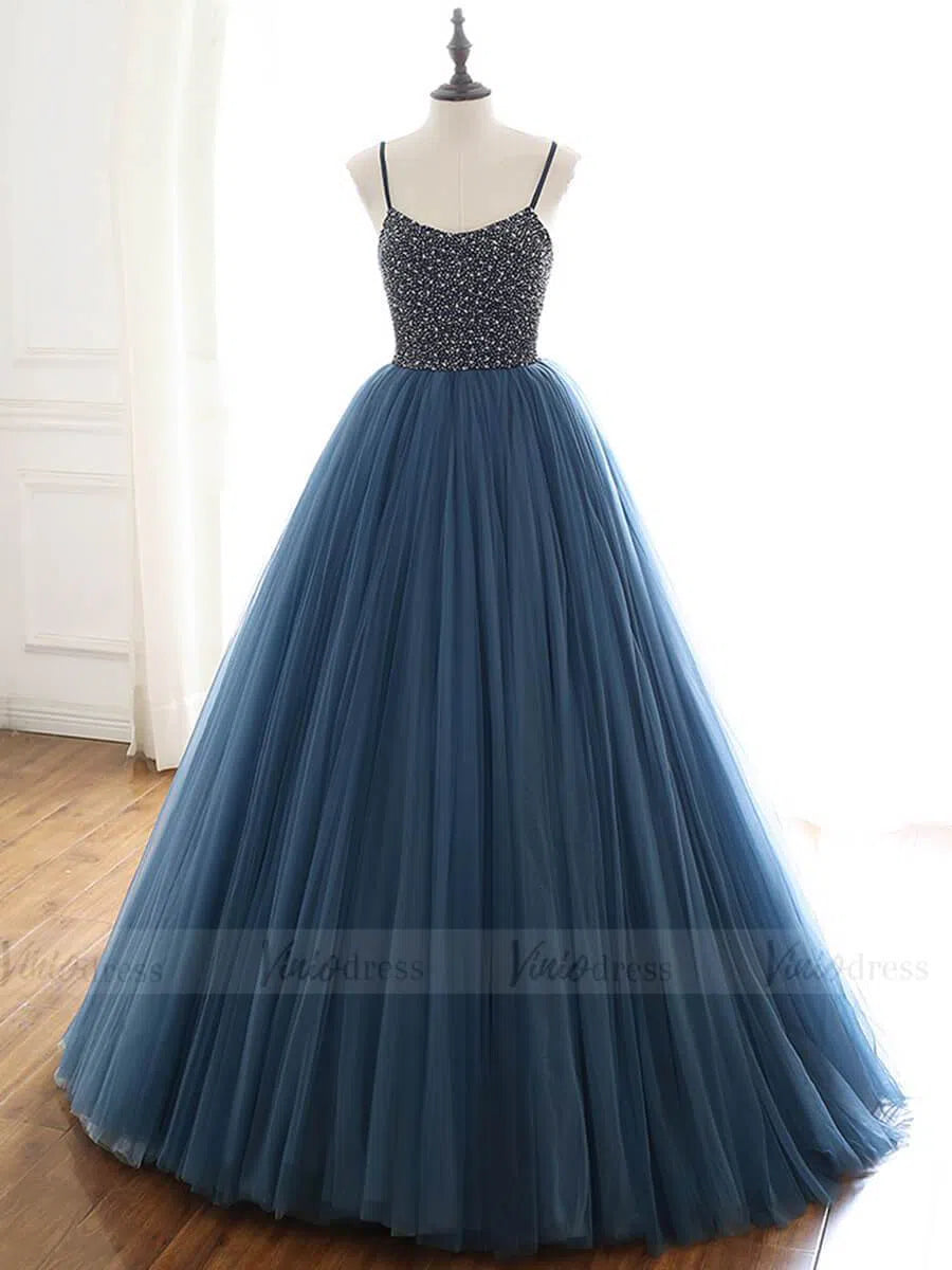 Spaghetti Strap A-line Beaded Long Prom Dresses 2019 FD1660-prom dresses 2025 -Viniodress-As Picture-Custom Size-