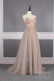 Prom Dress 2025 Spaghetti Strap A-line Blush Prom Dresses Beaded Low Back Formal Dress FD2484-unique prom dresses-As Picture-Custom Size-Viniodress