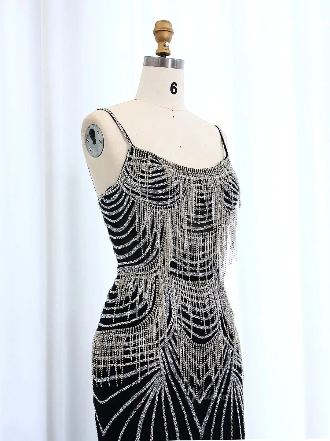 Spaghetti Strap Beaded Prom Dresses Vintage Mermaid Formal Dresses BD005-Evening Dresses 2025 -Viniodress-Champagne-US 2-