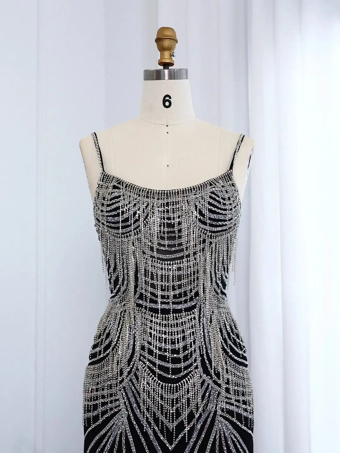 Spaghetti Strap Beaded Prom Dresses Vintage Mermaid Formal Dresses BD005-Evening Dresses 2025 -Viniodress-Champagne-US 2-