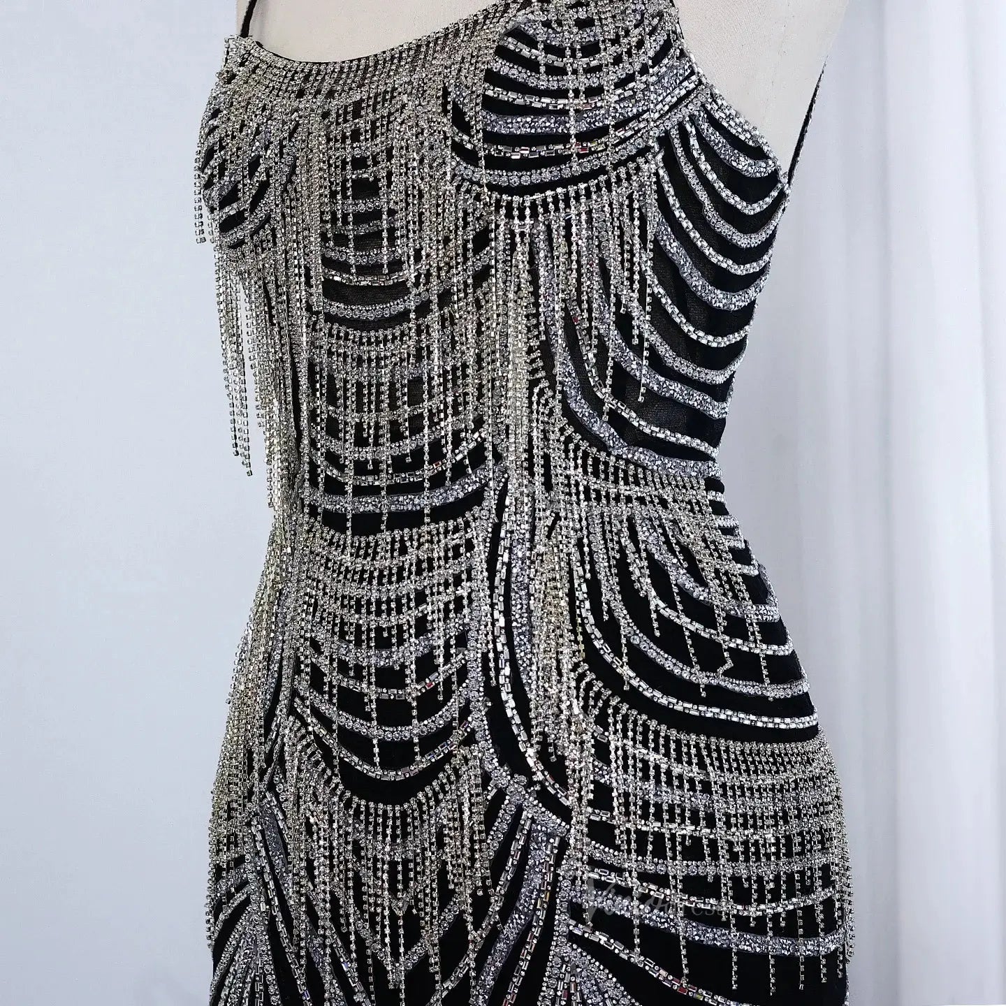 Spaghetti Strap Beaded Prom Dresses Vintage Mermaid Formal Dresses BD005-Evening Dresses 2025 -Viniodress-Champagne-US 2-