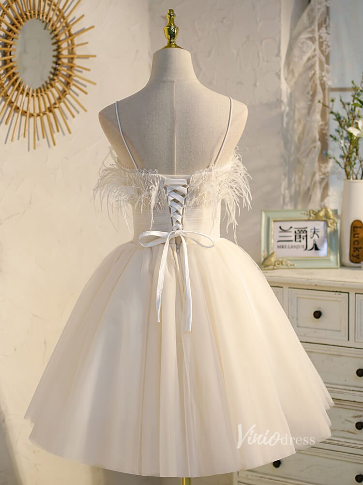 Spaghetti Strap Black Homecoming Dresses Tulle Short Prom Dress SD1409-Homecoming Dresses 2025 -VINIODRESS-Black-Custom Size-