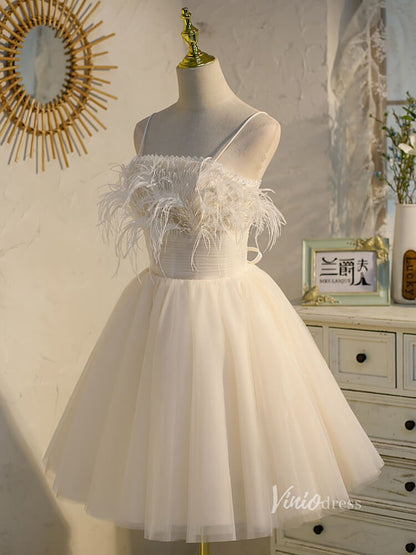 Spaghetti Strap Black Homecoming Dresses Tulle Short Prom Dress SD1409-Homecoming Dresses 2025 -VINIODRESS-Black-Custom Size-