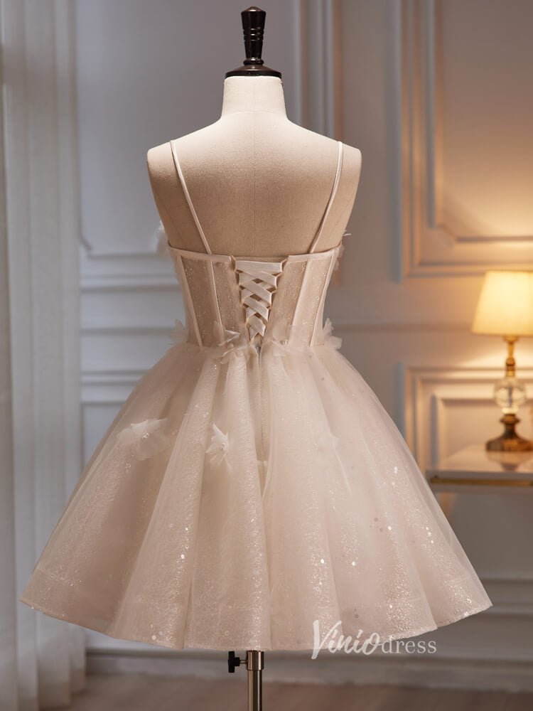 Spaghetti Strap Champagne Ball Gown Glittery Lace Prom Dress Corset Ba Viniodress Spaghetti Strap Champagne Ball Gown Glittery Lace Prom Dress Corset Ba Viniodress