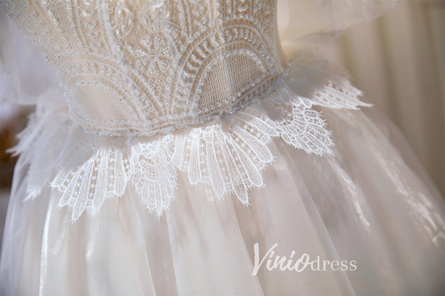 Spaghetti Strap Hoco Dresses Tulle Graduation Dresses SD1533-Dresses 2025 -Viniodress-Ivory-Custom Size-