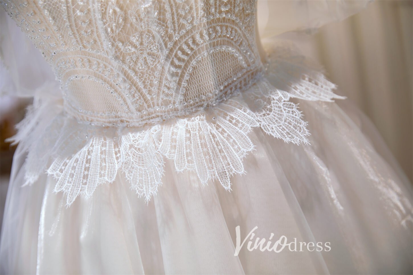 Spaghetti Strap Hoco Dresses Tulle Graduation Dresses SD1533-Dresses 2025 -Viniodress-Ivory-Custom Size-