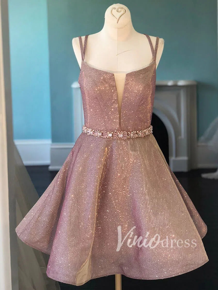 Short Prom Dresses 2025 Spaghetti Strap Homecoming Dresses with Pockets SD1187-homecoming dresses-Viniodress-As Picture-Custom Size-Viniodress