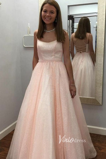Spaghetti Strap Lavender Lace Prom Dress Long with Pockets FD2653-prom dresses 2025 -Viniodress-Lavender-Custom Size-