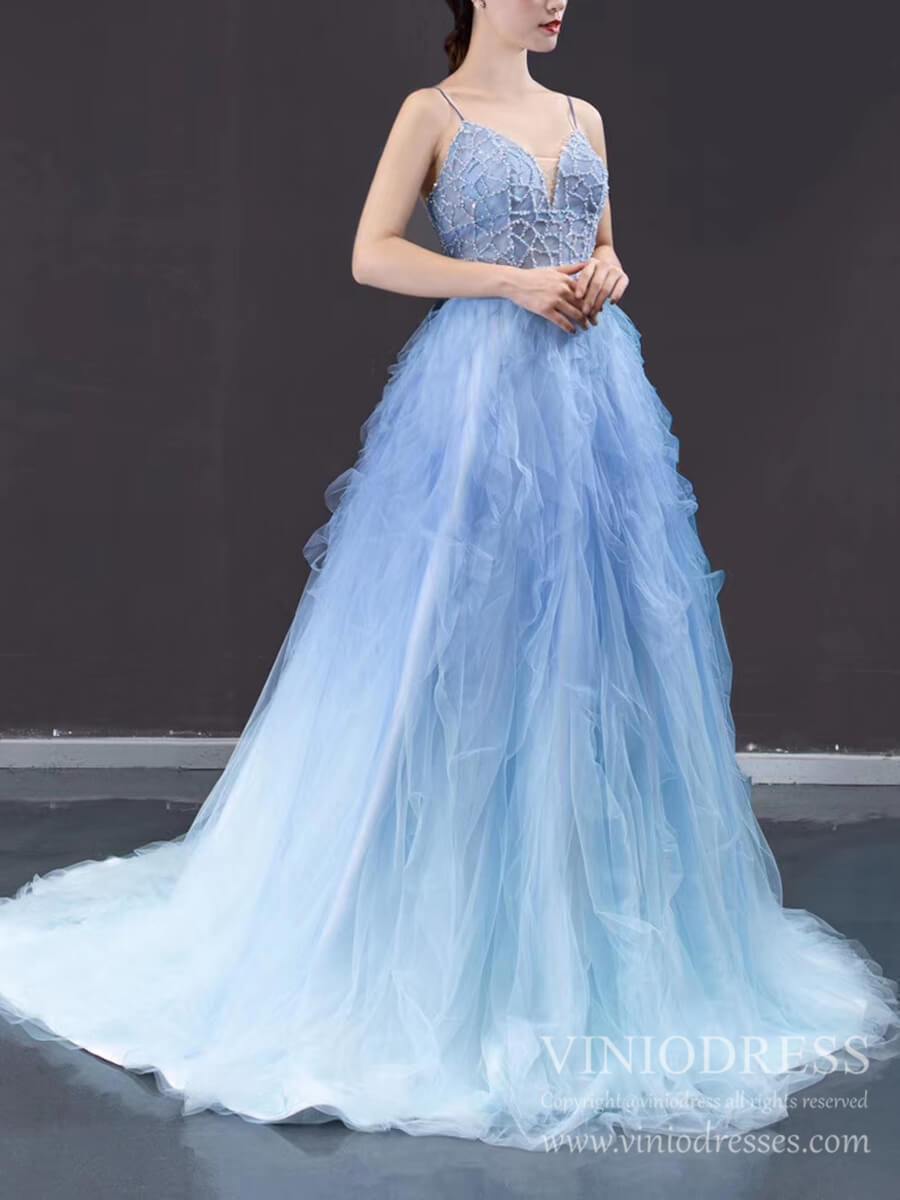 Prom Dress 2025 Spaghetti Strap Light Blue Ombre Long Prom Dresses 2020 FD1972 viniodress-unique prom dresses-As Picture-Custom Size-Viniodress