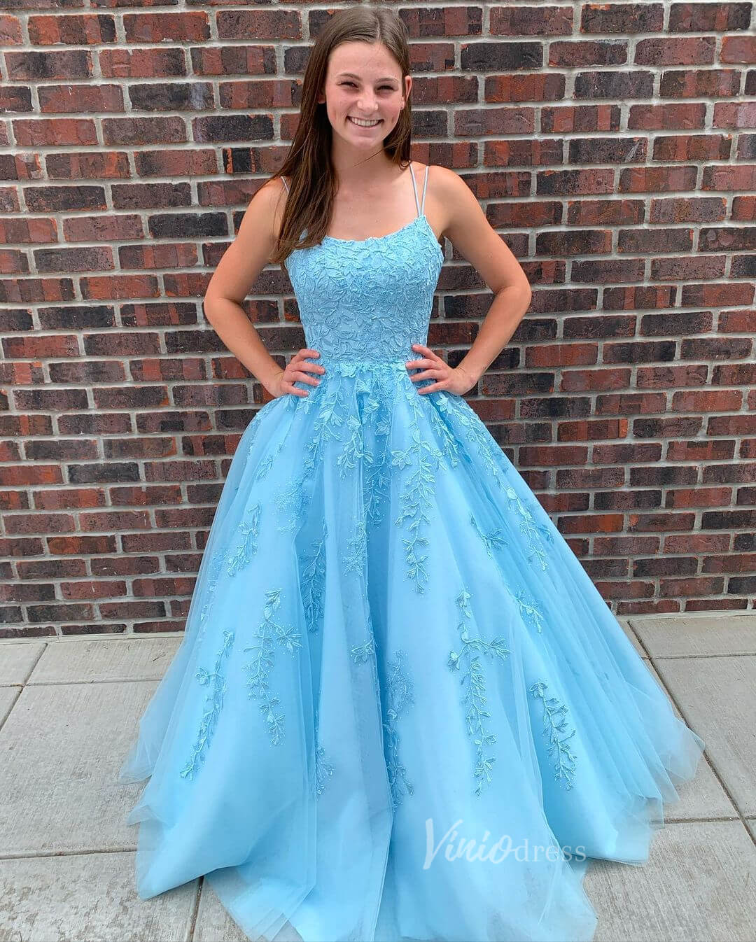 Spaghetti Strap Long Prom Dresses Lace-Up Back FD1265B-prom dresses 2025 -Viniodress-Lavender-Custom Size-