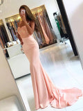 Prom Dress 2025 Spaghetti Strap Mermaid Blush Pink Prom Dresses Long FD1695-unique prom dresses-Blush Pink-Custom Size-Viniodress