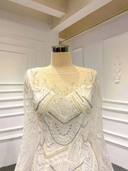 Spaghetti Strap Mermaid Wedding Dresses Layered Tulle Dress VW1766-wedding dresses 2025 -Viniodress-As Picture-Custom Size-Spaghetti Strap