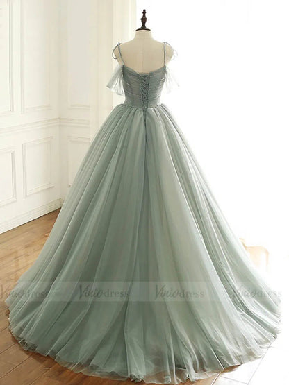 Ball Gown Dark Green Tulle Dress Spaghetti Strap Tulle Long Prom Dresses Ball Gown FD1662 Custom Colors US Ball Gown Dark Green Tulle Dress Spaghetti Strap Tulle Long Prom Dresses Ball Gown FD1662 Custom Colors US