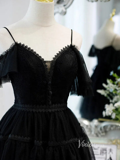 Spaghetti Strap V-neck Homecoming Dress SD1412-Homecoming Dresses 2025 -Viniodress-Cold Shoulder-Champagne-Custom Size