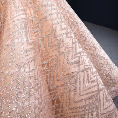 Sparkling Gold Ball Gown Prom Dresses Off Shoulder Quinceañera Dress viniodress-prom dresses 2025 -Viniodress-Please Add Cart Note-Rose Gold-US 2