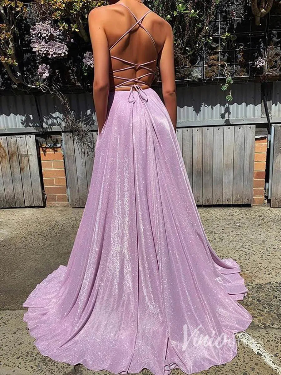 Sparkling Pink Prom Dresses with Pockets Formal Dress FD1295-prom dresses-Viniodress-Viniodress