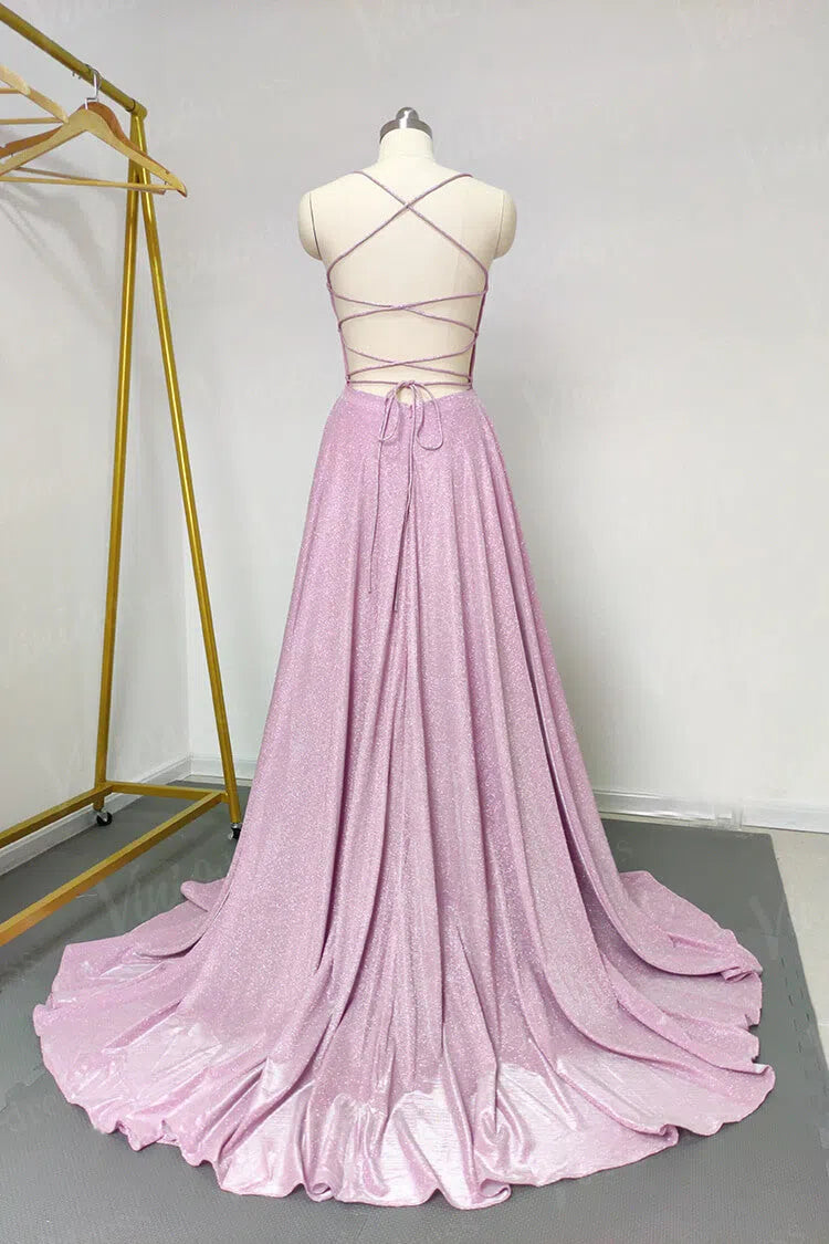 Sparkling Pink Prom Dresses with Pockets Formal Dress FD1295-prom dresses-Viniodress-Viniodress