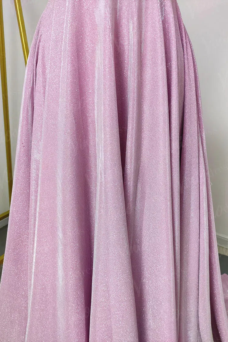 Sparkling Pink Prom Dresses with Pockets Formal Dress FD1295-prom dresses-Viniodress-Viniodress